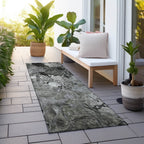 Tapis Chantille floral moderne lavable en machine pour intérieur/extérieur