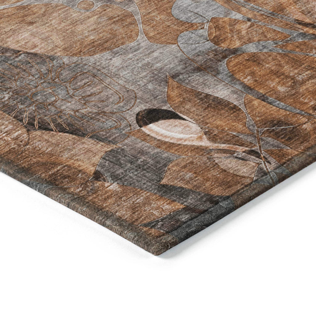 Tapis Chantille floral moderne lavable en machine pour intérieur/extérieur