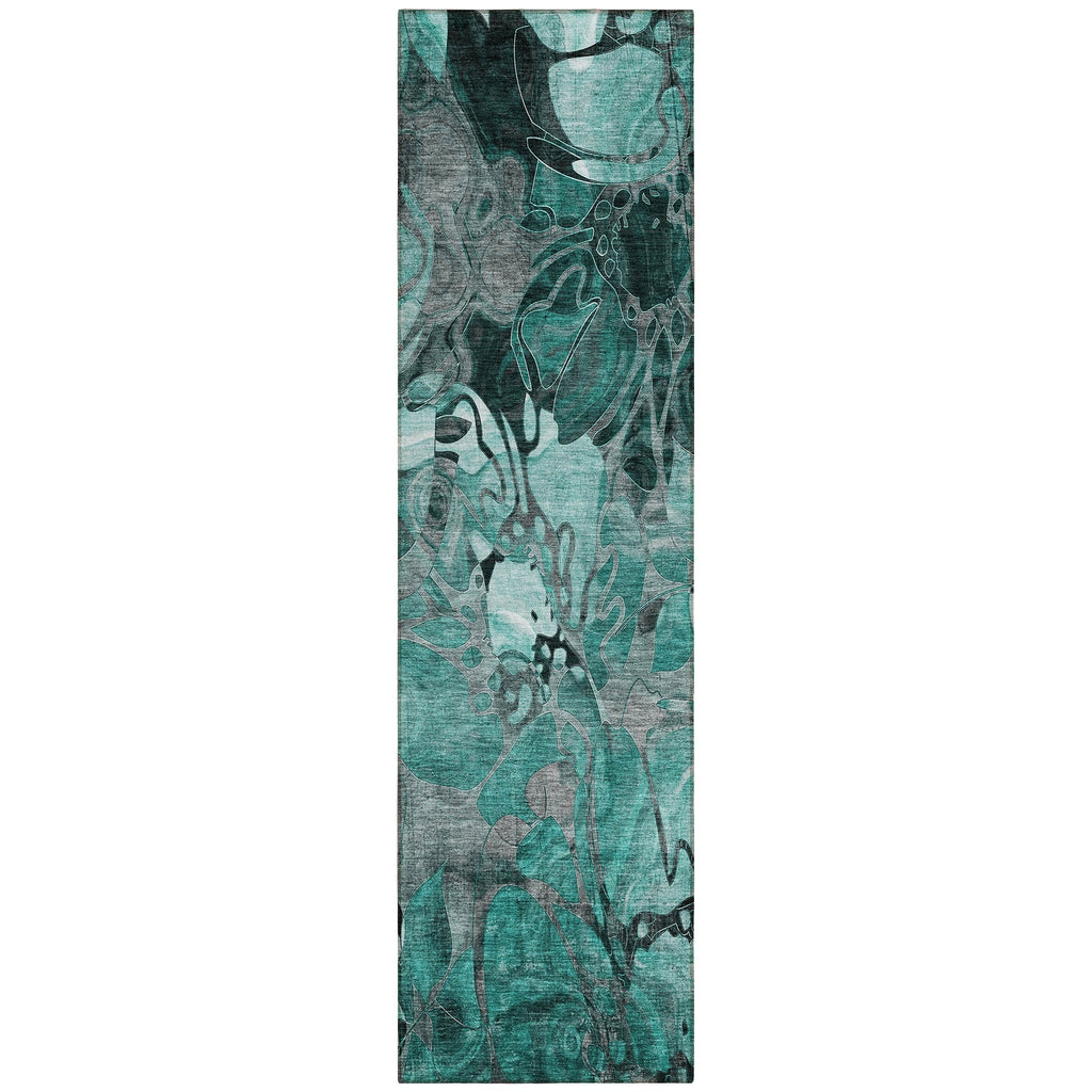 Tapis Chantille floral moderne lavable en machine pour intérieur/extérieur