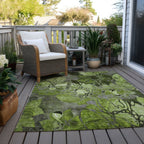 Tapis Chantille floral moderne lavable en machine pour intérieur/extérieur