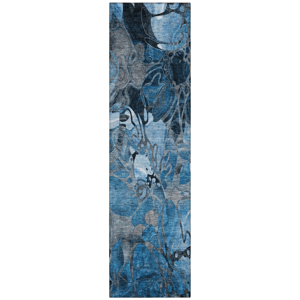 Tapis Chantille floral moderne lavable en machine pour intérieur/extérieur