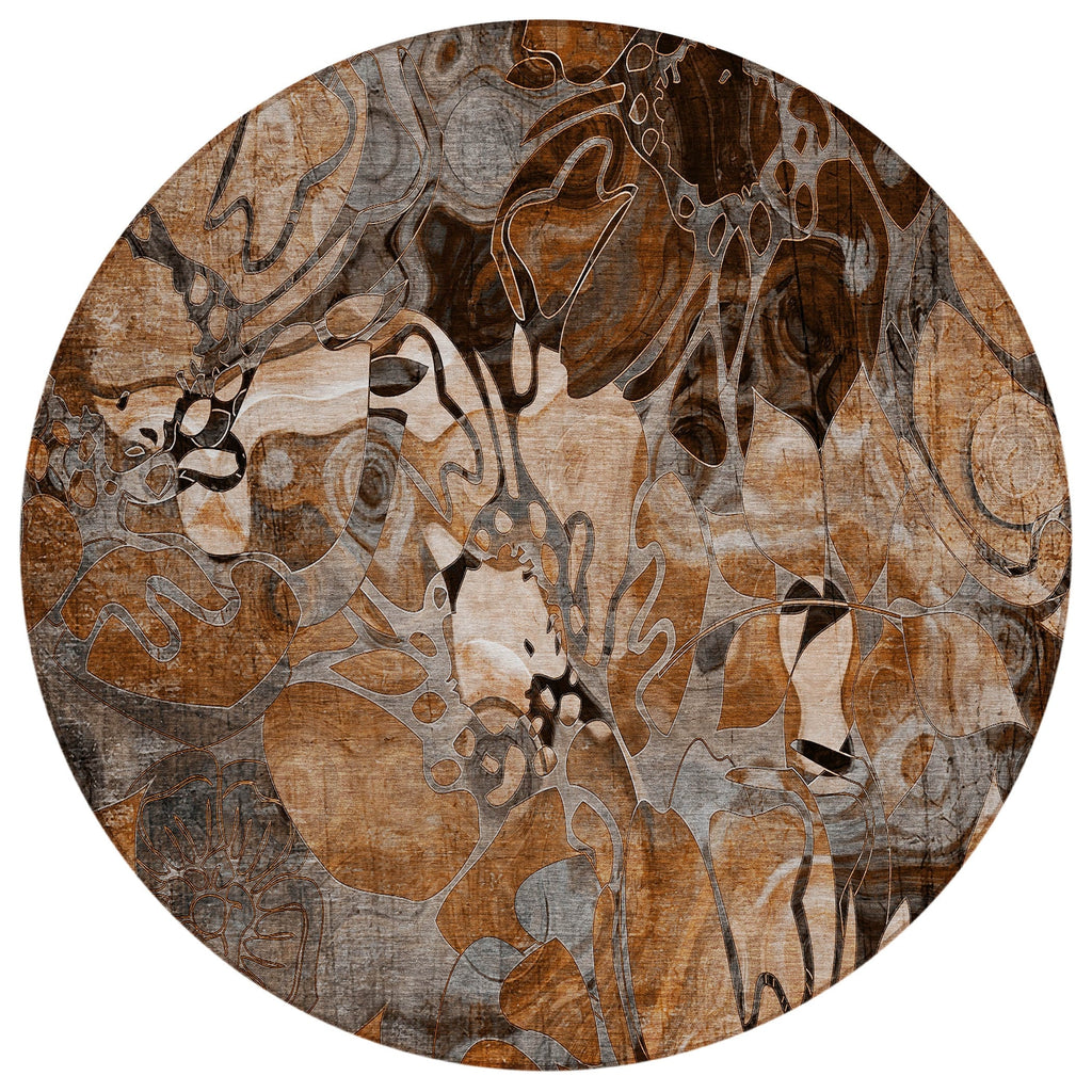 Tapis Chantille floral moderne lavable en machine pour intérieur/extérieur