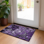 Tapis Chantille floral moderne lavable en machine pour intérieur/extérieur