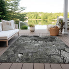 Tapis Chantille floral moderne lavable en machine pour intérieur/extérieur