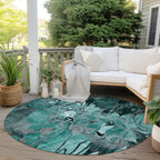Tapis Chantille floral moderne lavable en machine pour intérieur/extérieur