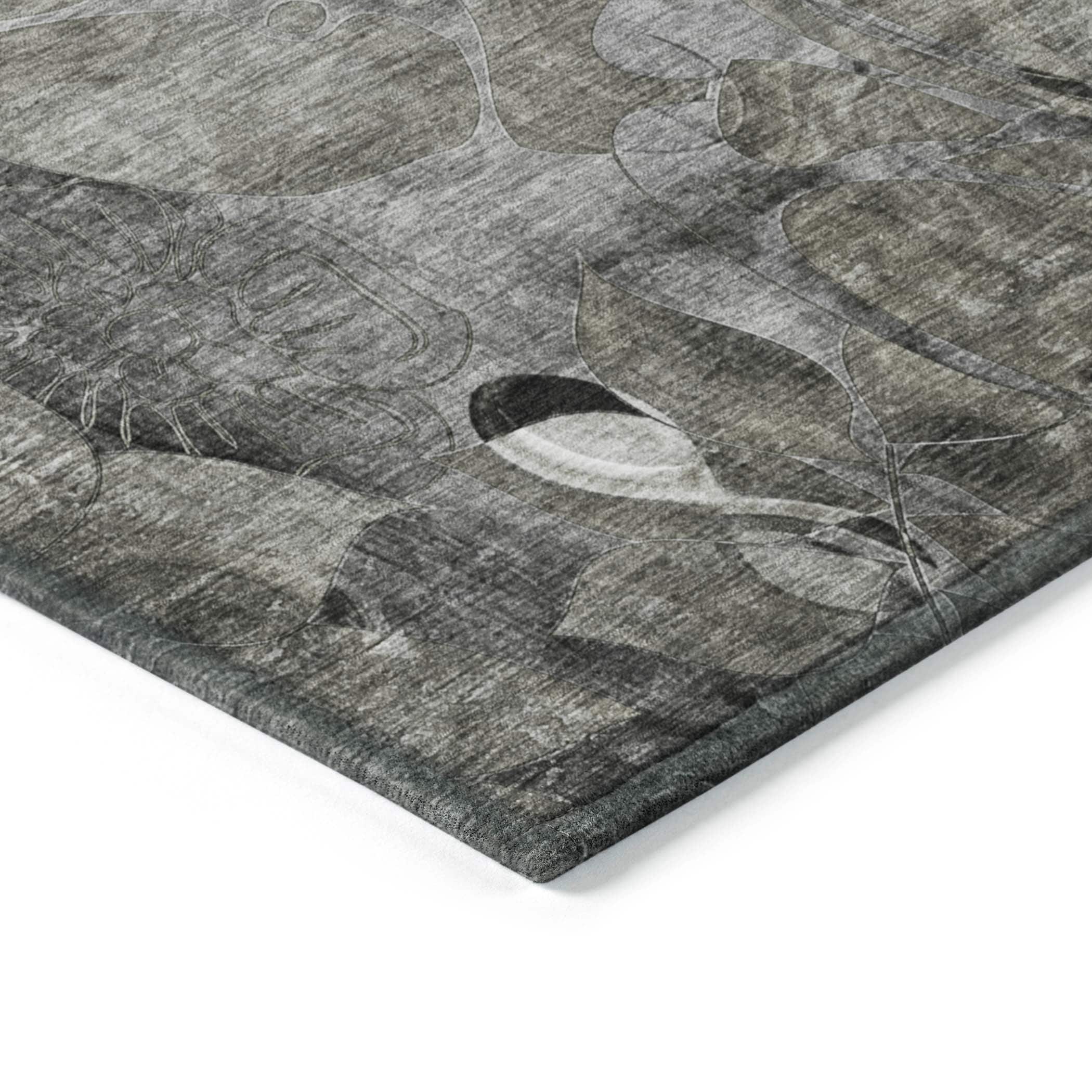 Tapis Chantille floral moderne lavable en machine pour intérieur/extérieur