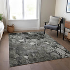 Tapis Chantille floral moderne lavable en machine pour intérieur/extérieur
