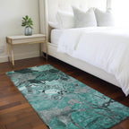 Tapis Chantille floral moderne lavable en machine pour intérieur/extérieur