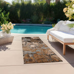 Tapis Chantille floral moderne lavable en machine pour intérieur/extérieur