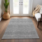 Tapis Chantille moderne à rayures, lavable en machine, pour intérieur et extérieur