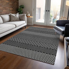 Tapis Chantille moderne à rayures, lavable en machine, pour intérieur et extérieur