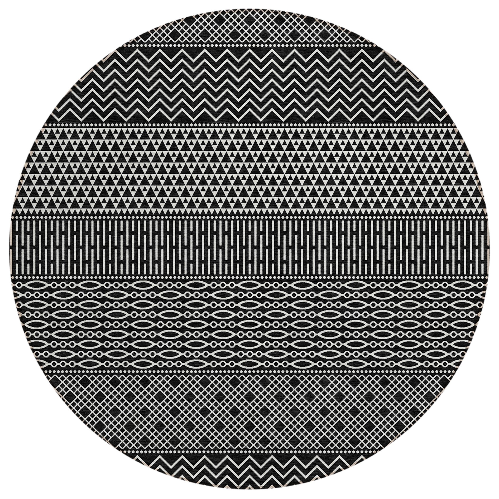 Tapis Chantille moderne à rayures, lavable en machine, pour intérieur et extérieur