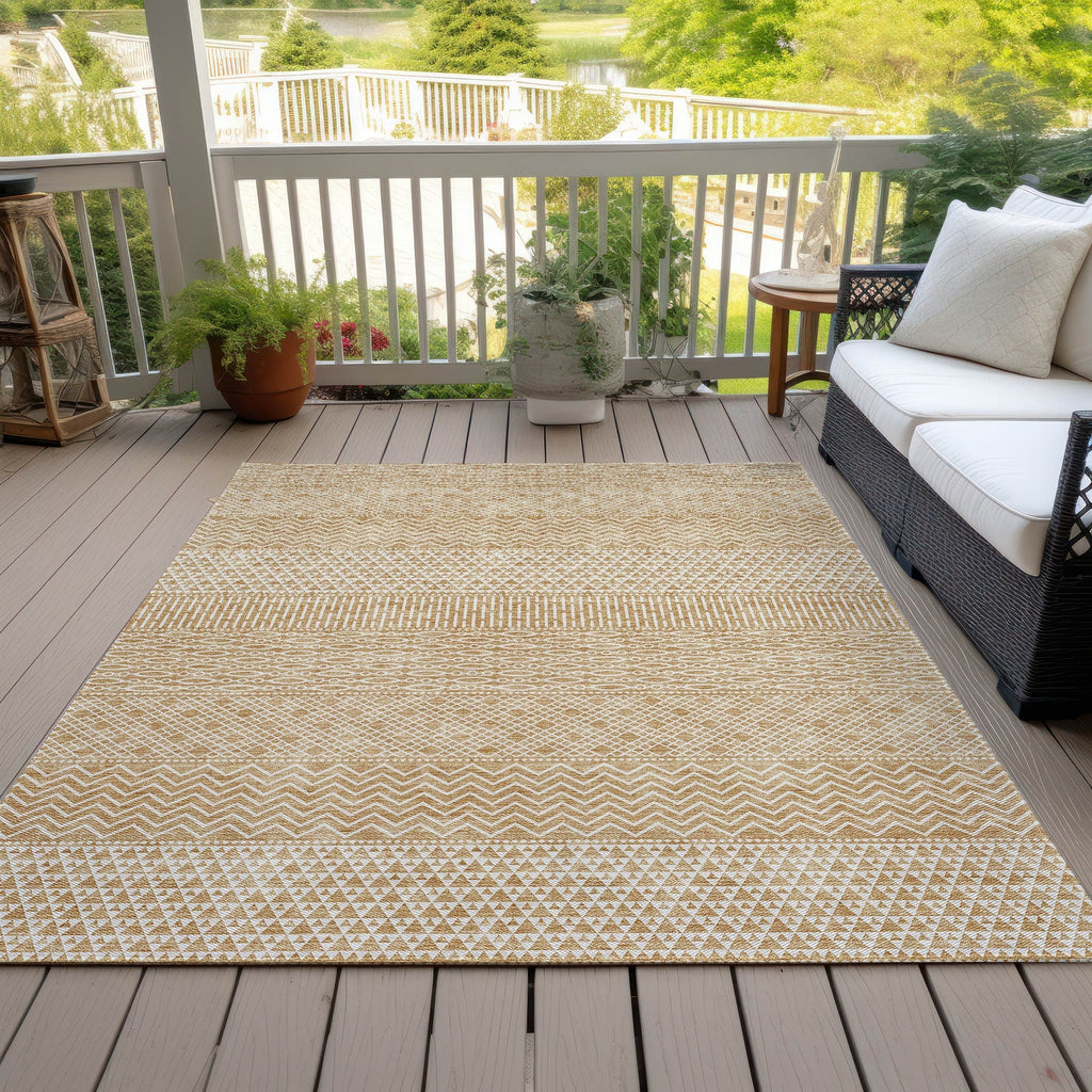 Tapis Chantille moderne à rayures, lavable en machine, pour intérieur et extérieur