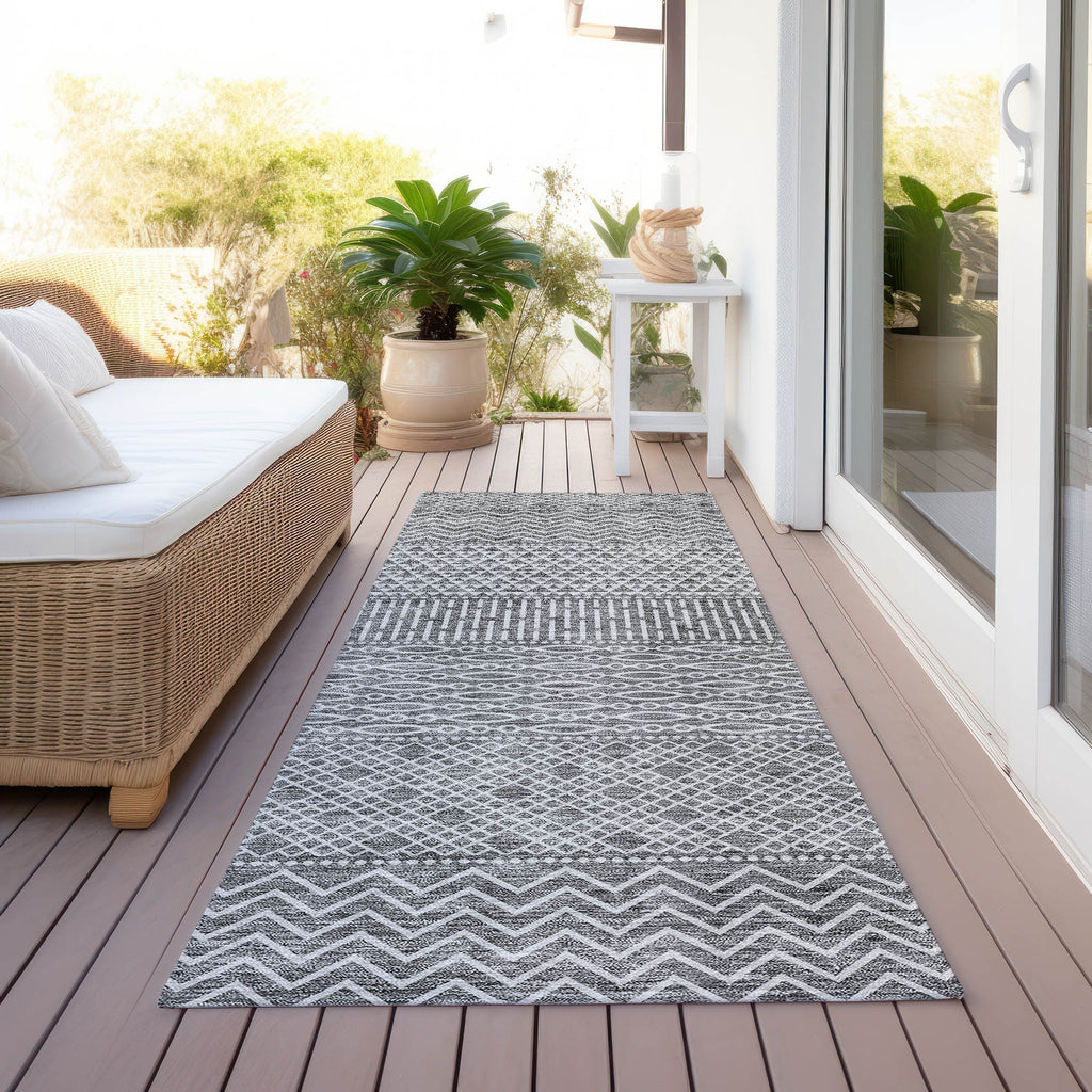 Tapis Chantille moderne à rayures, lavable en machine, pour intérieur et extérieur
