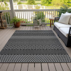 Tapis Chantille moderne à rayures, lavable en machine, pour intérieur et extérieur