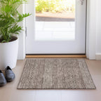 Tapis Chantille moderne à rayures, lavable en machine, pour intérieur et extérieur