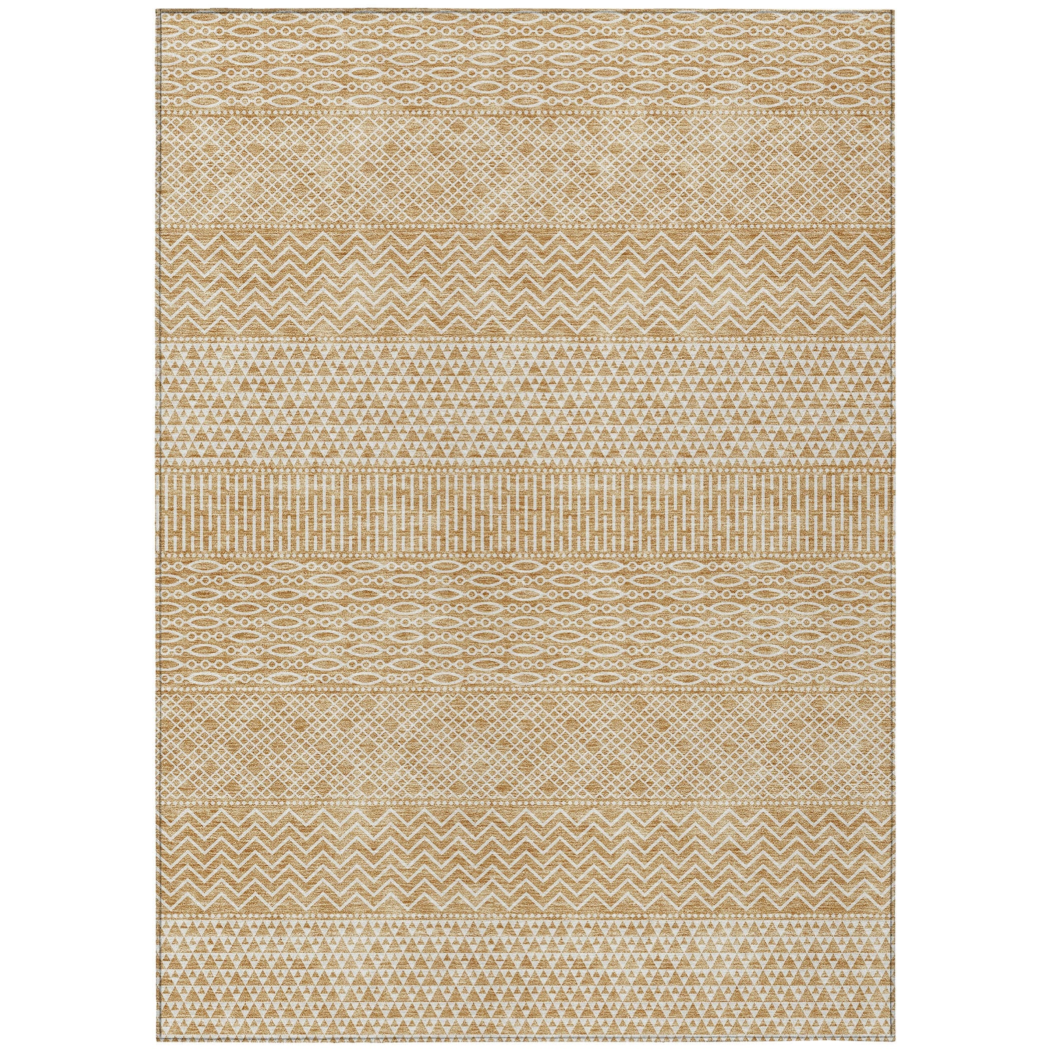 Tapis Chantille moderne à rayures, lavable en machine, pour intérieur et extérieur