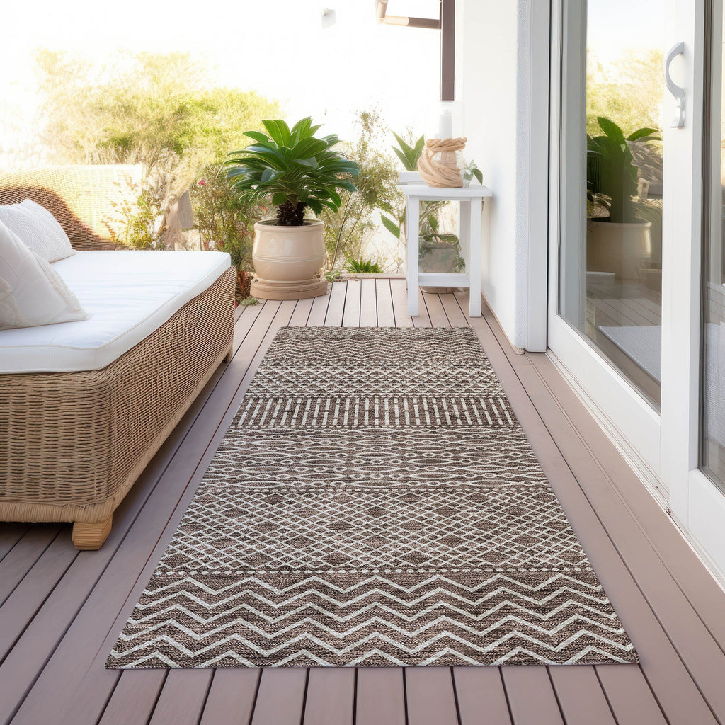 Tapis Chantille moderne à rayures, lavable en machine, pour intérieur et extérieur