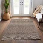Tapis Chantille moderne à rayures, lavable en machine, pour intérieur et extérieur