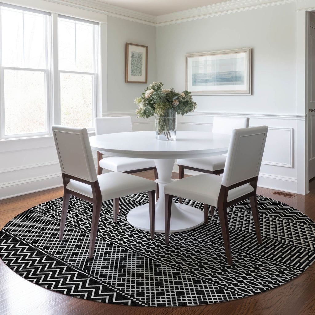 Tapis Chantille moderne à rayures, lavable en machine, pour intérieur et extérieur