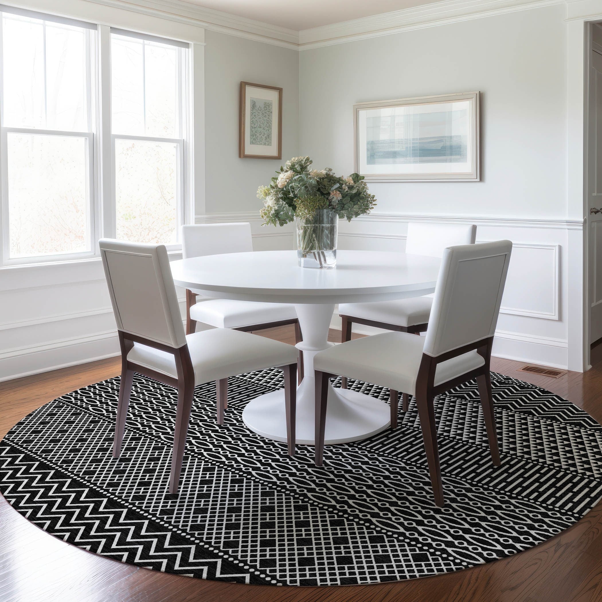 Tapis Chantille moderne à rayures, lavable en machine, pour intérieur et extérieur