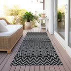 Tapis Chantille moderne à rayures, lavable en machine, pour intérieur et extérieur