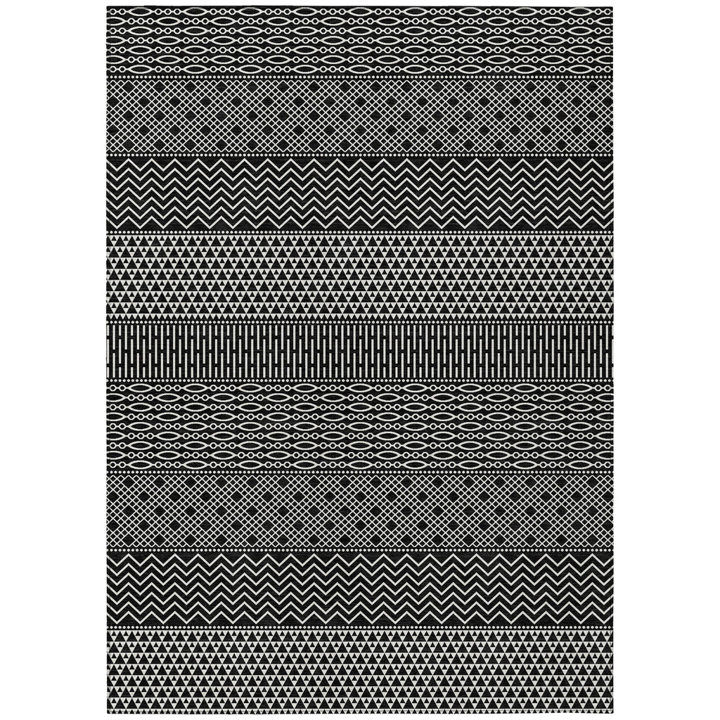 Tapis Chantille moderne à rayures, lavable en machine, pour intérieur et extérieur
