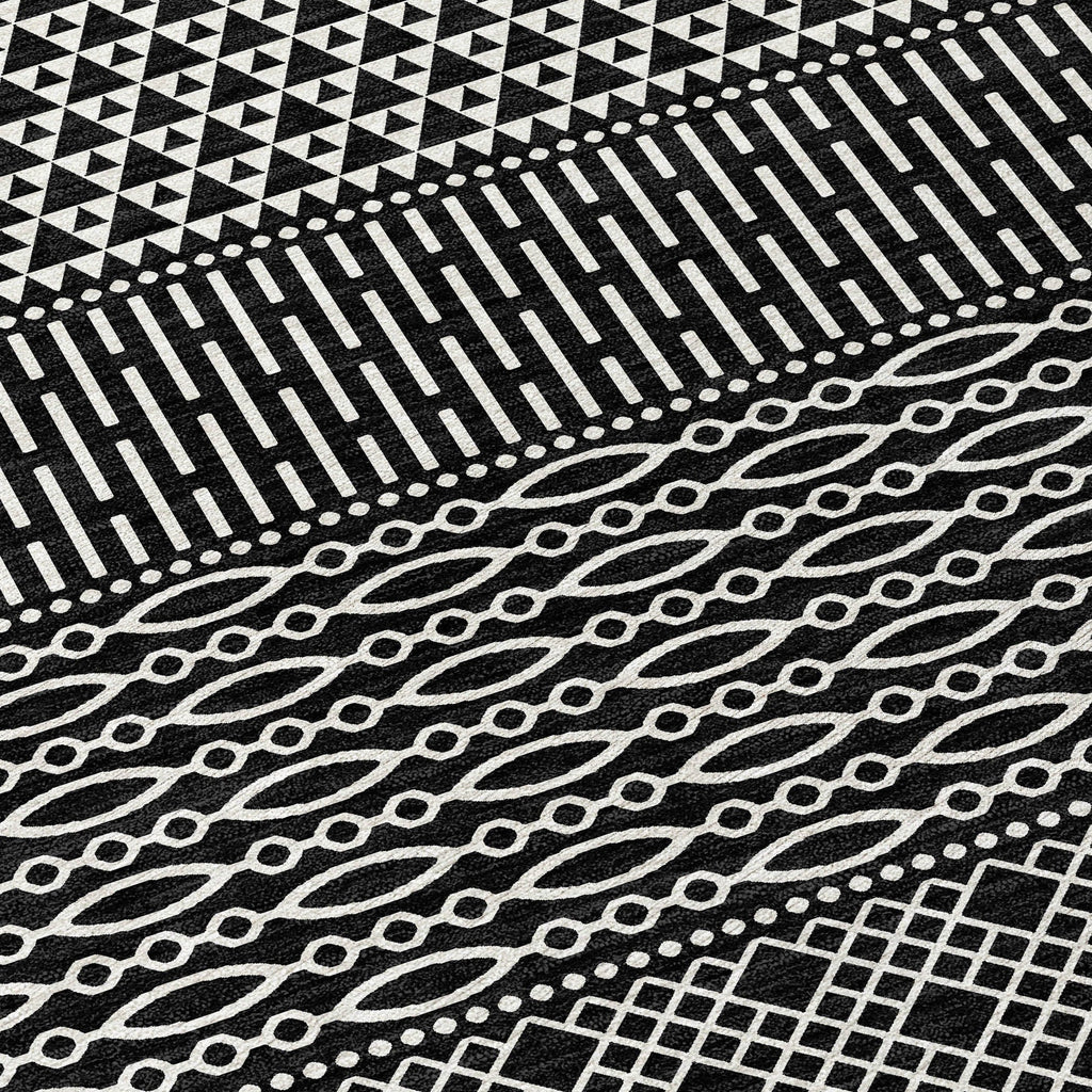Tapis Chantille moderne à rayures, lavable en machine, pour intérieur et extérieur