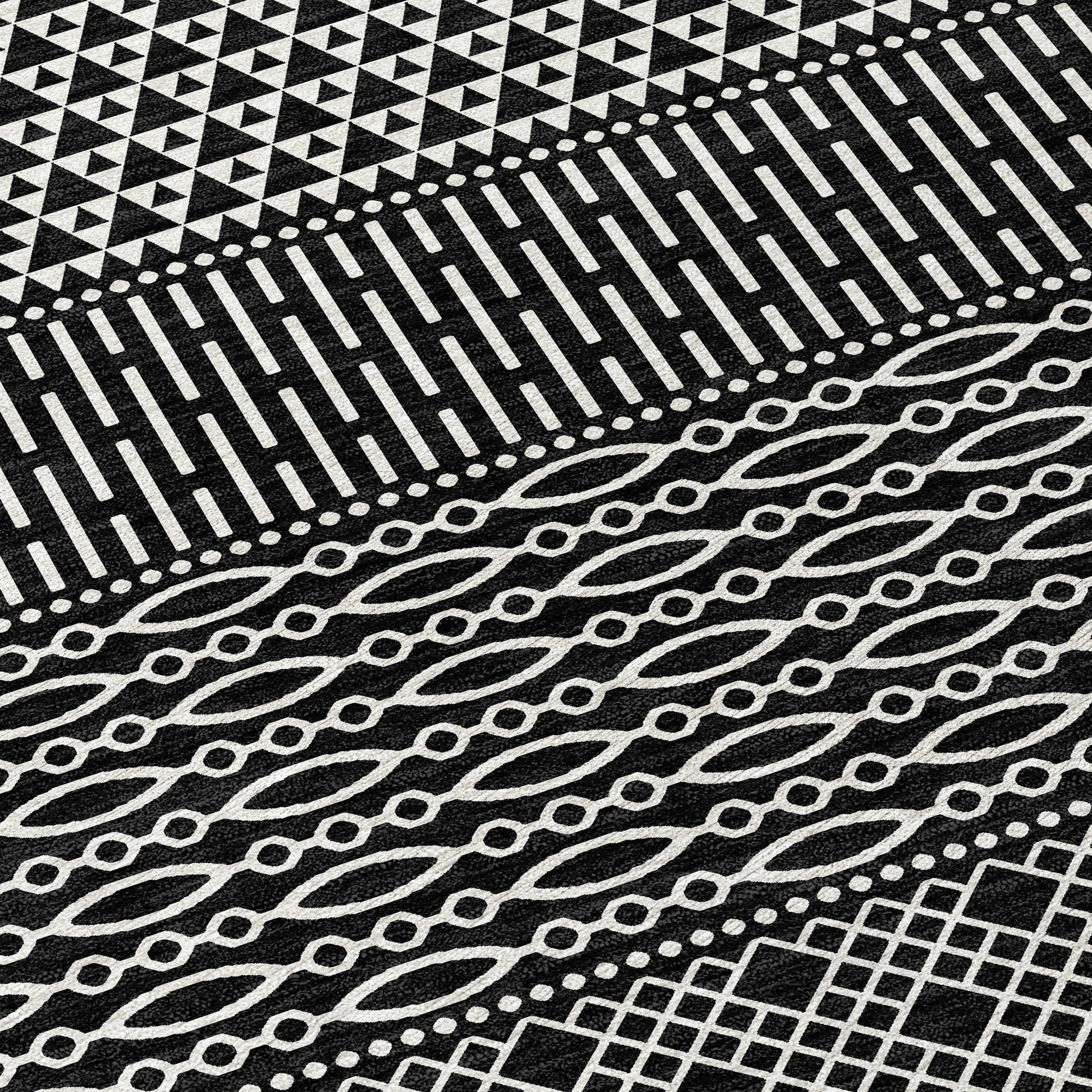 Tapis Chantille moderne à rayures, lavable en machine, pour intérieur et extérieur