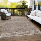 Tapis Chantille moderne à rayures, lavable en machine, pour intérieur et extérieur