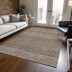 Tapis Chantille moderne à rayures, lavable en machine, pour intérieur et extérieur