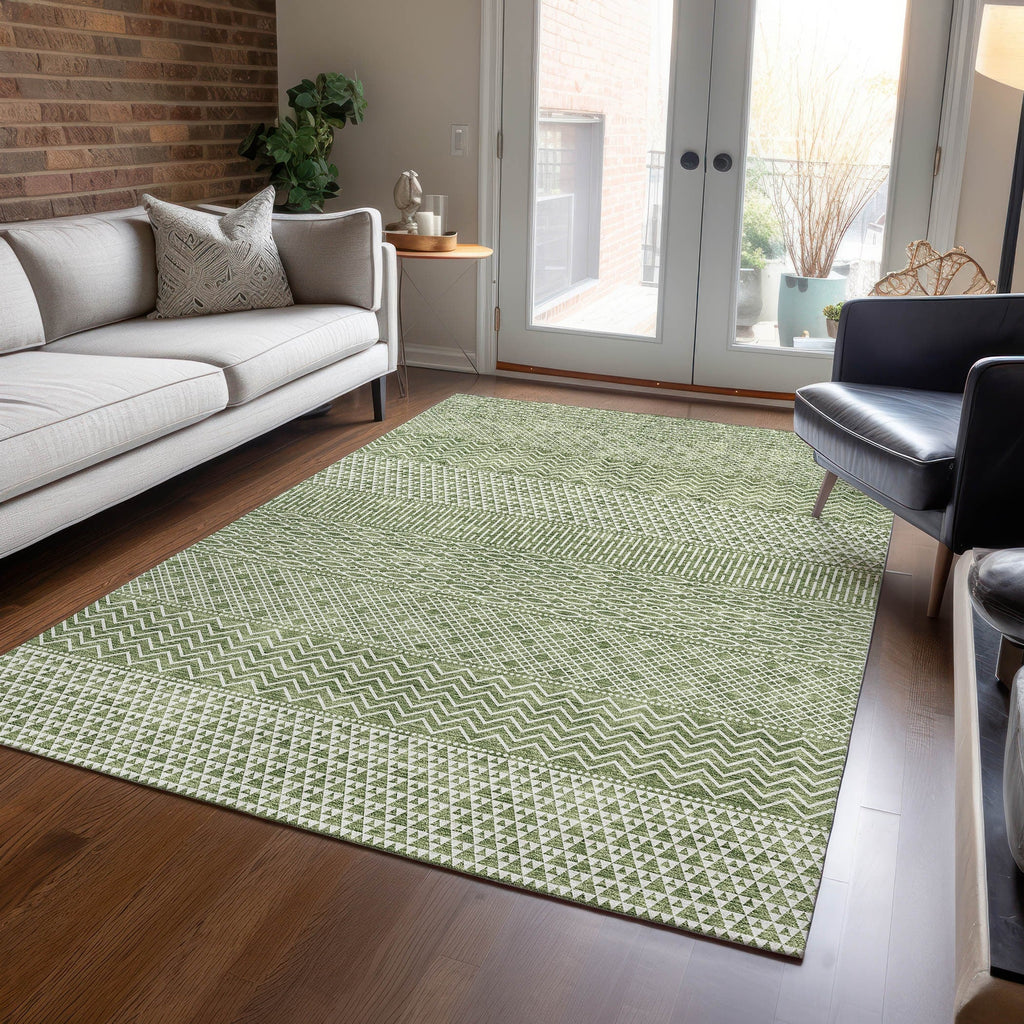 Tapis Chantille moderne à rayures, lavable en machine, pour intérieur et extérieur