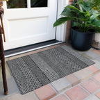 Tapis Chantille moderne à rayures, lavable en machine, pour intérieur et extérieur