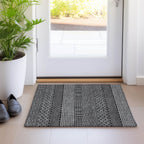 Tapis Chantille moderne à rayures, lavable en machine, pour intérieur et extérieur