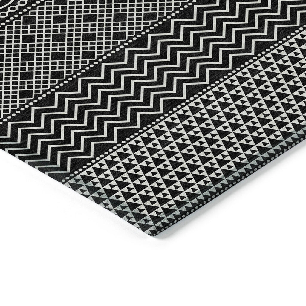 Tapis Chantille moderne à rayures, lavable en machine, pour intérieur et extérieur