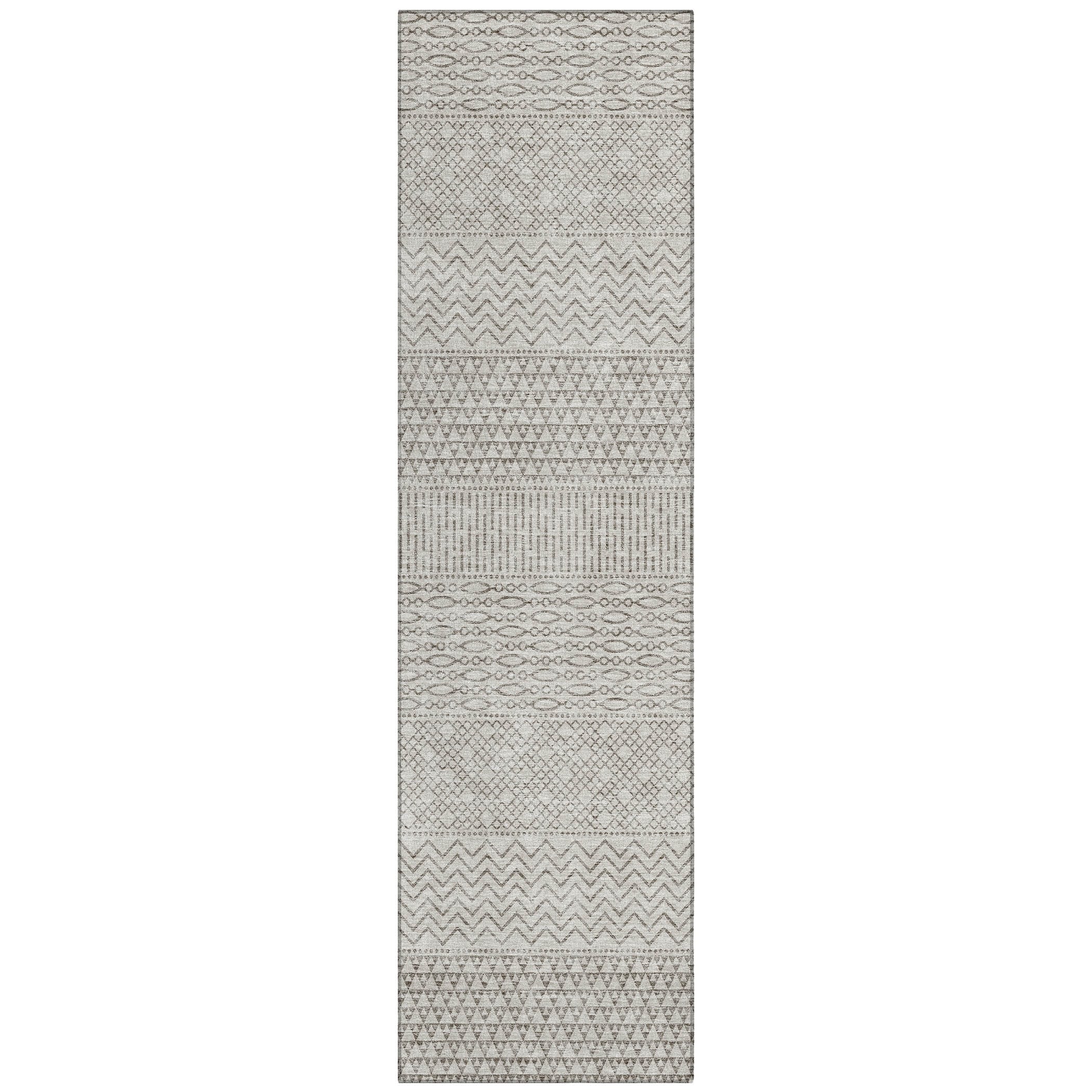 Tapis Chantille moderne à rayures, lavable en machine, pour intérieur et extérieur