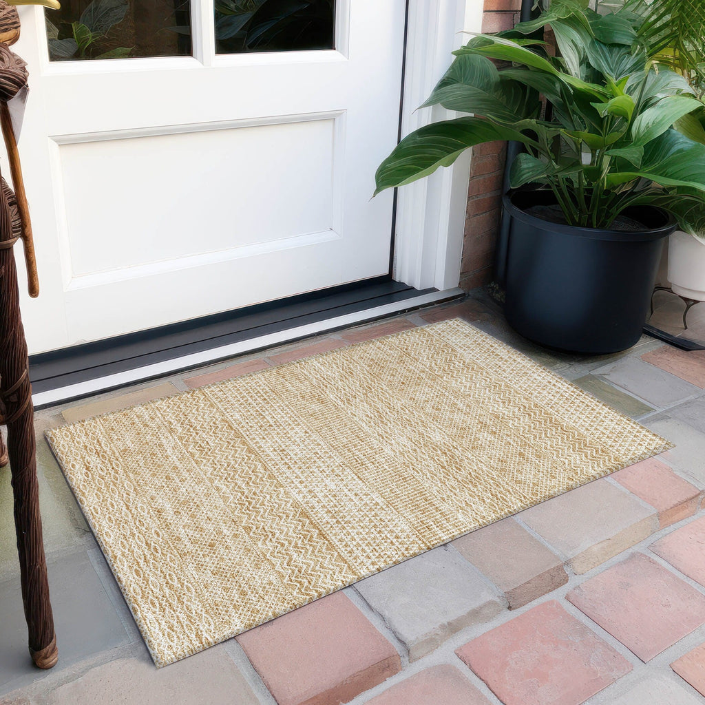 Tapis Chantille moderne à rayures, lavable en machine, pour intérieur et extérieur