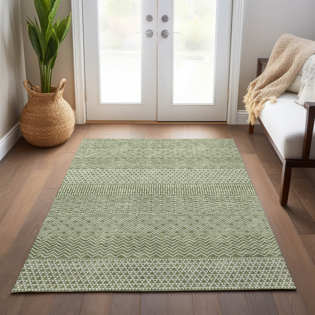Tapis Chantille moderne à rayures, lavable en machine, pour intérieur et extérieur