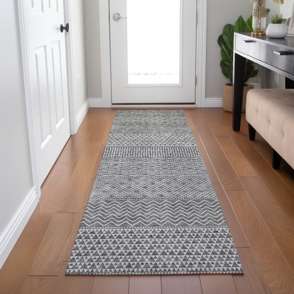 Tapis Chantille moderne à rayures, lavable en machine, pour intérieur et extérieur