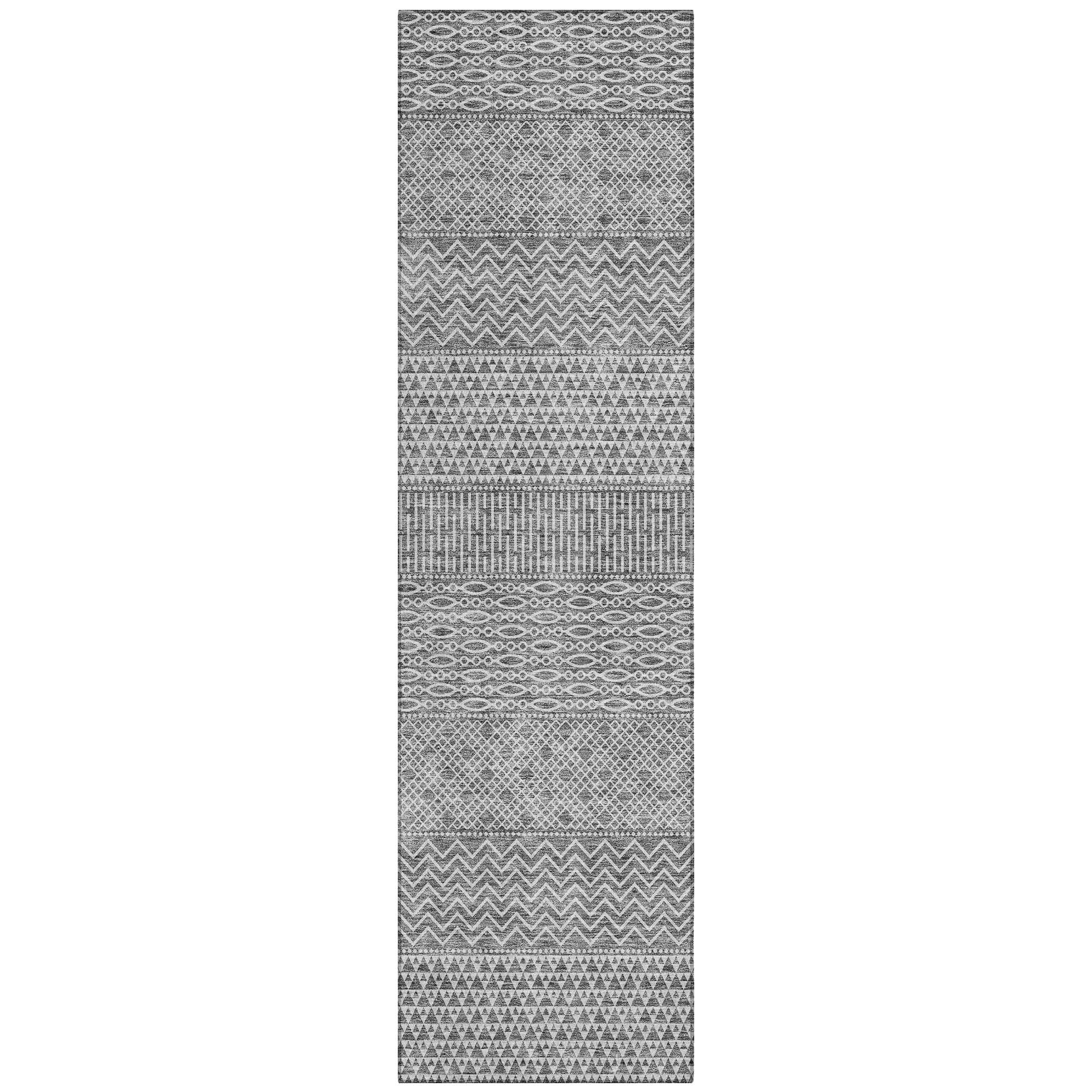 Tapis Chantille moderne à rayures, lavable en machine, pour intérieur et extérieur