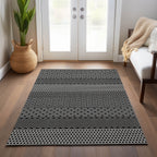 Tapis Chantille moderne à rayures, lavable en machine, pour intérieur et extérieur