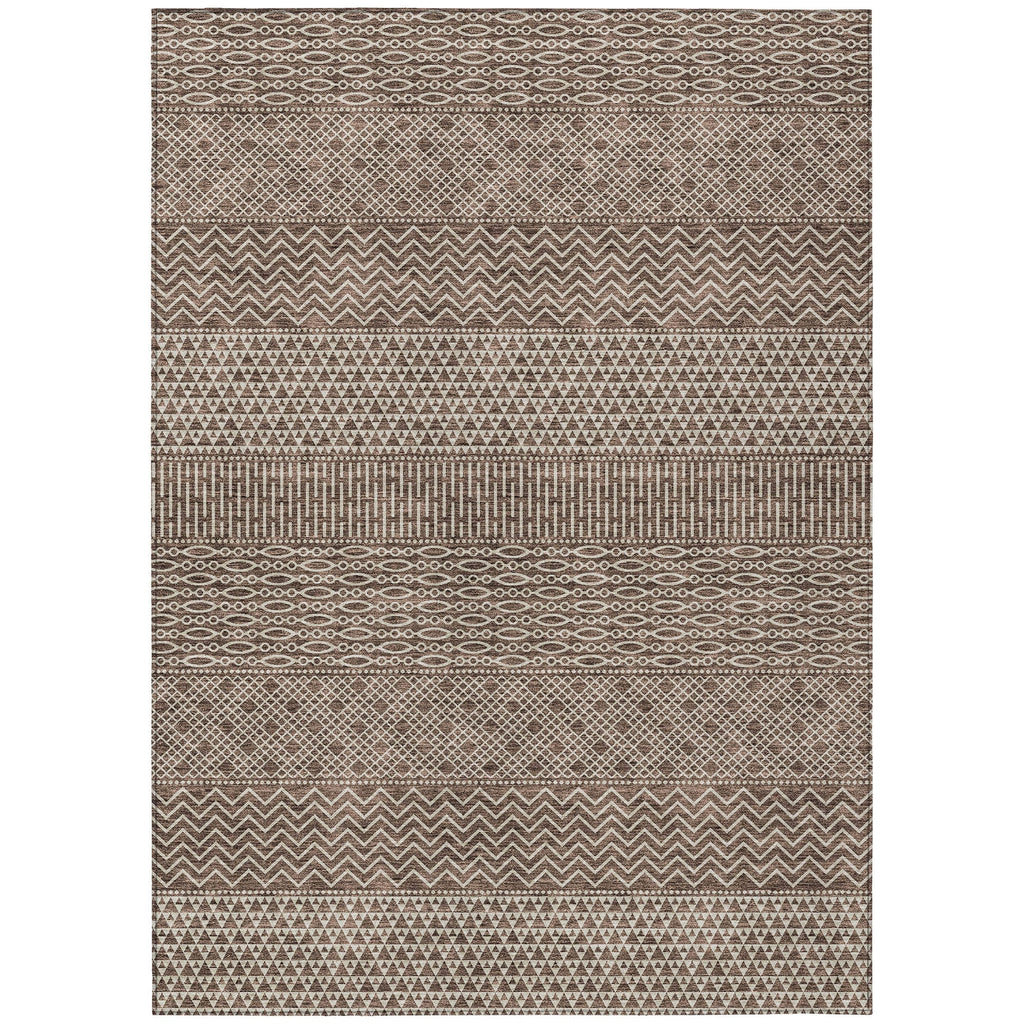 Tapis Chantille moderne à rayures, lavable en machine, pour intérieur et extérieur