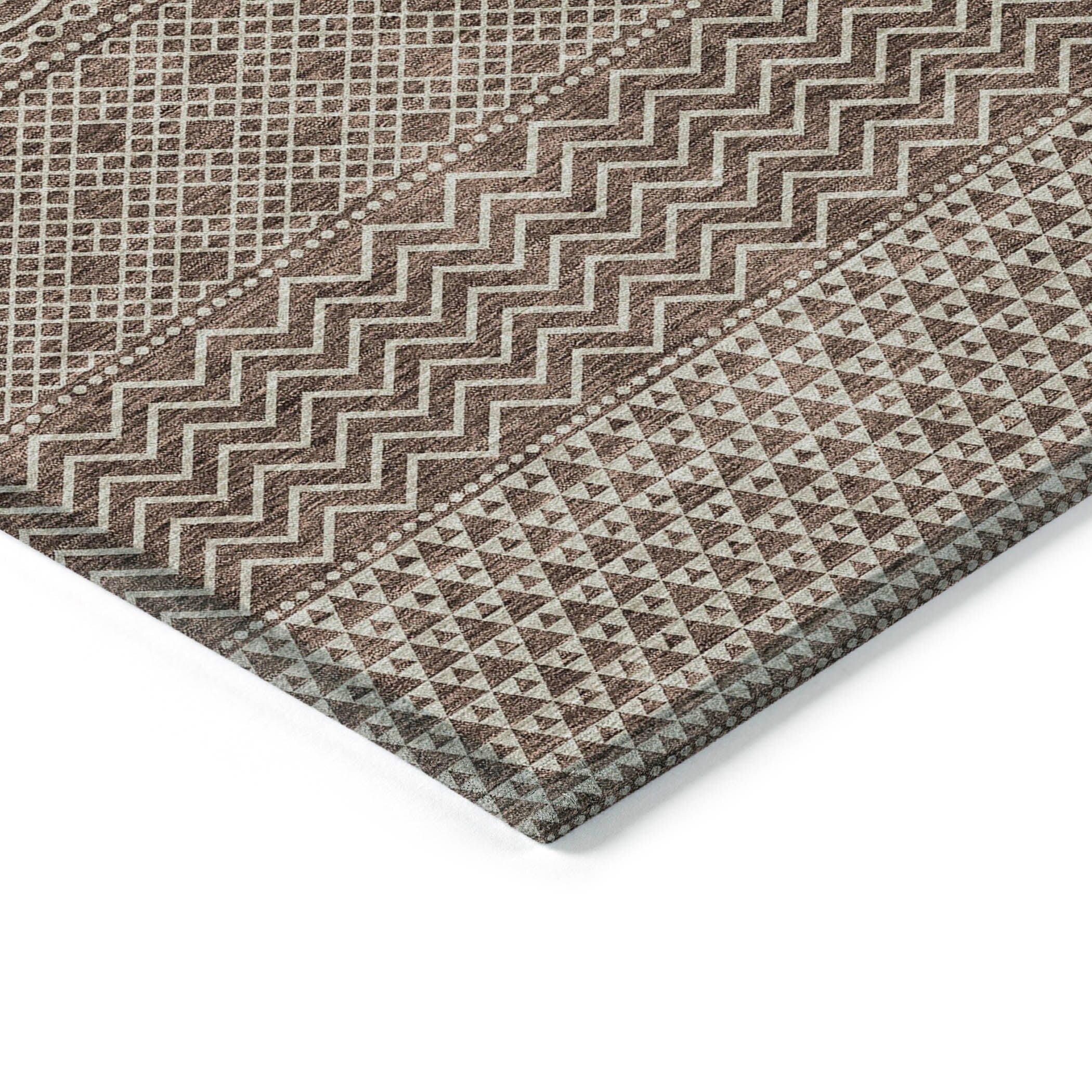 Tapis Chantille moderne à rayures, lavable en machine, pour intérieur et extérieur