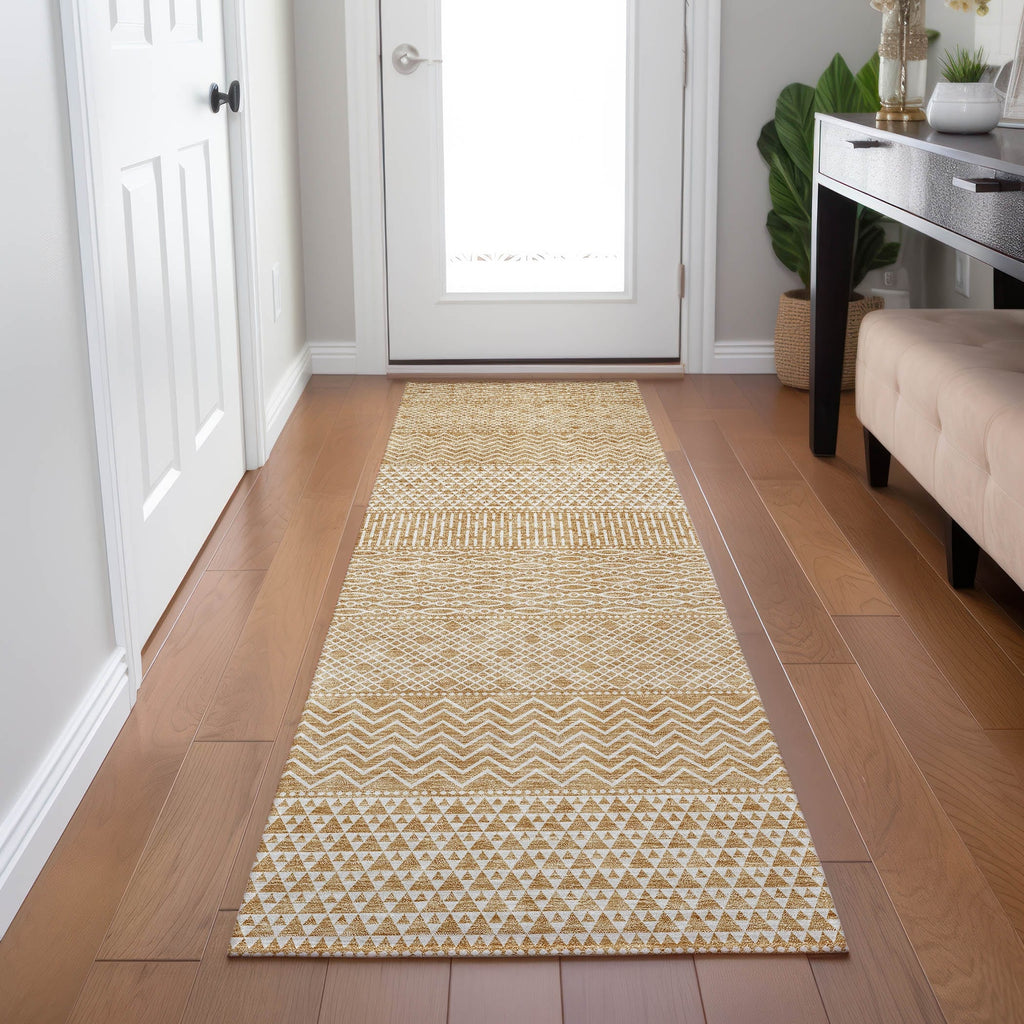Tapis Chantille moderne à rayures, lavable en machine, pour intérieur et extérieur