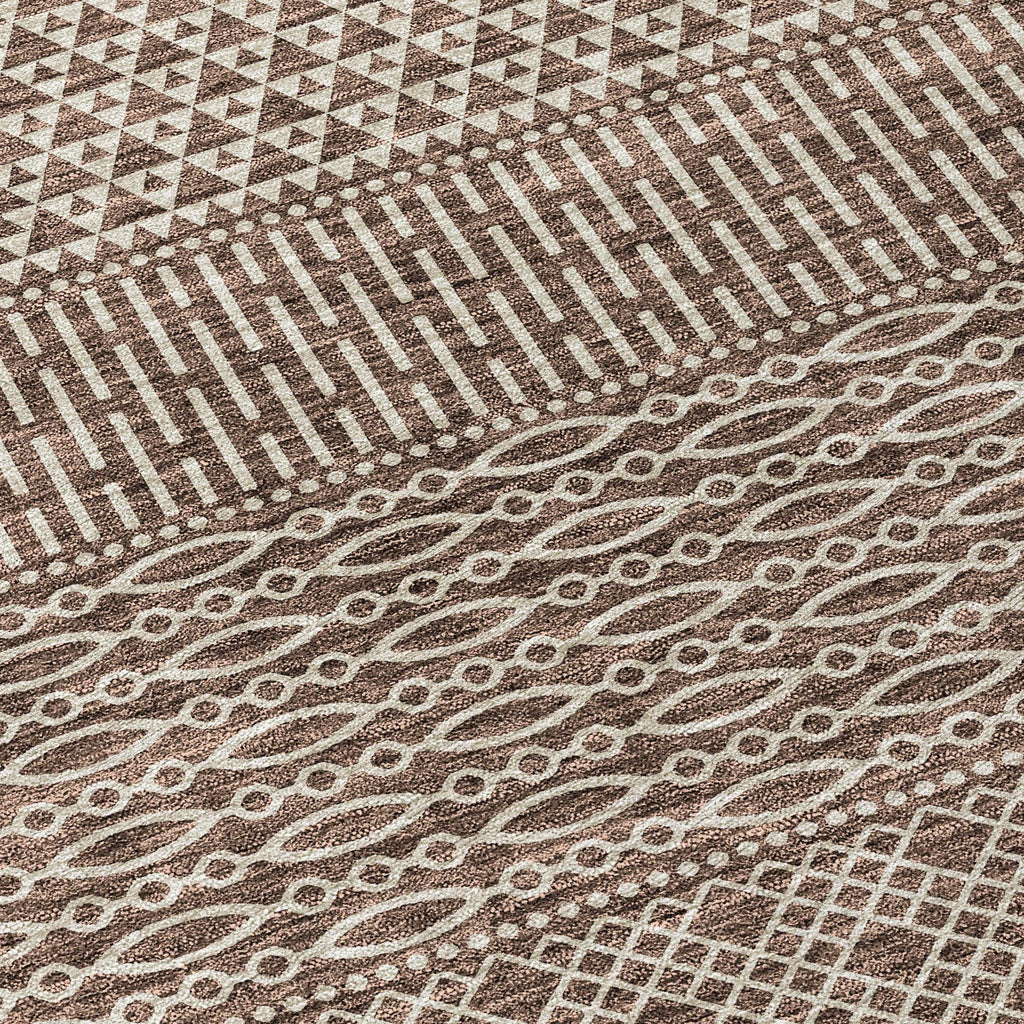Tapis Chantille moderne à rayures, lavable en machine, pour intérieur et extérieur