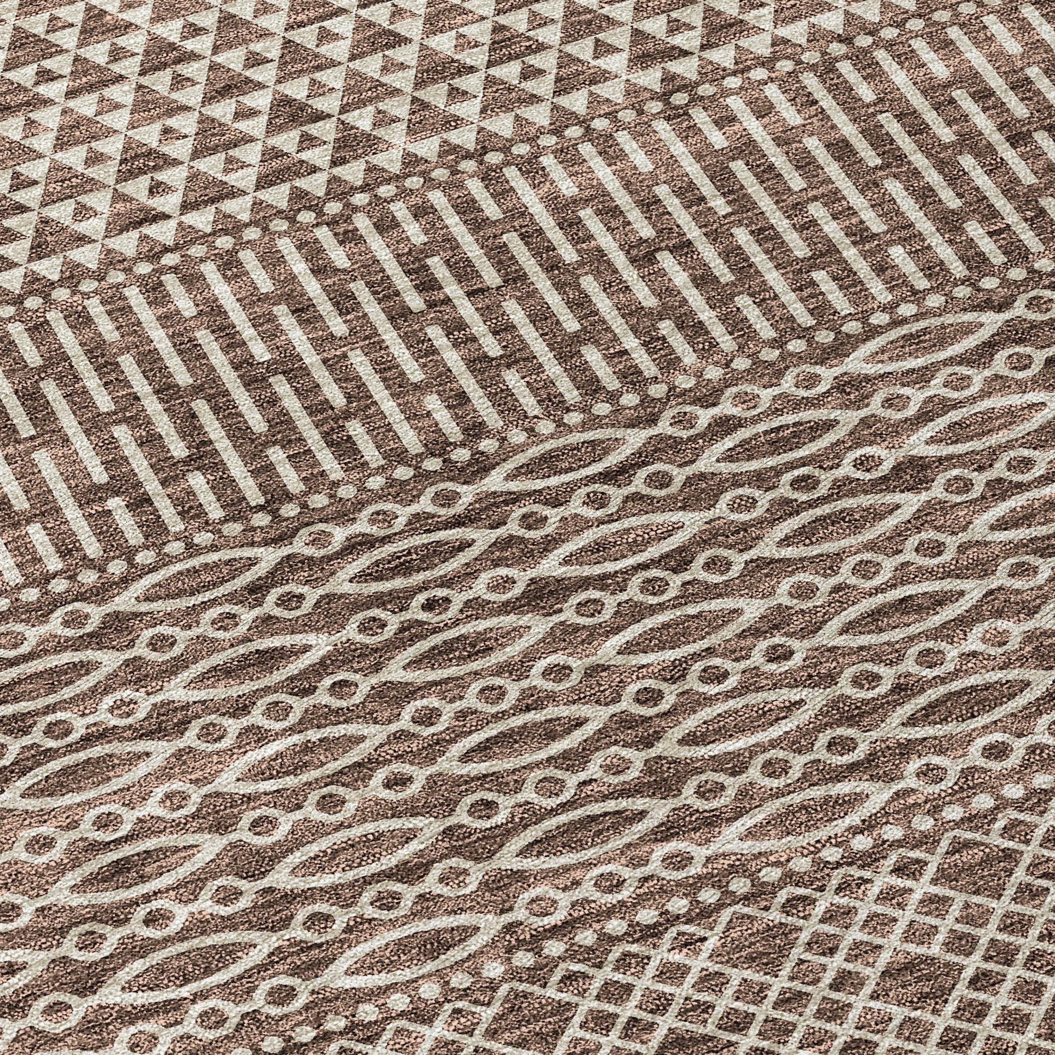 Tapis Chantille moderne à rayures, lavable en machine, pour intérieur et extérieur