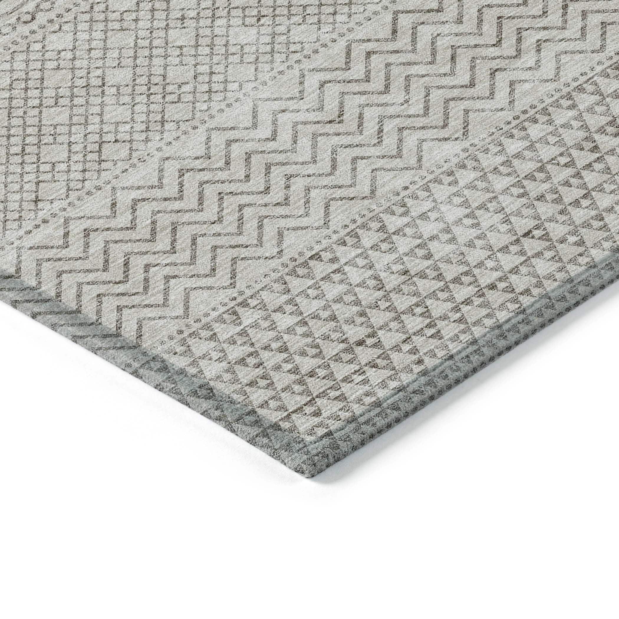 Tapis Chantille moderne à rayures, lavable en machine, pour intérieur et extérieur