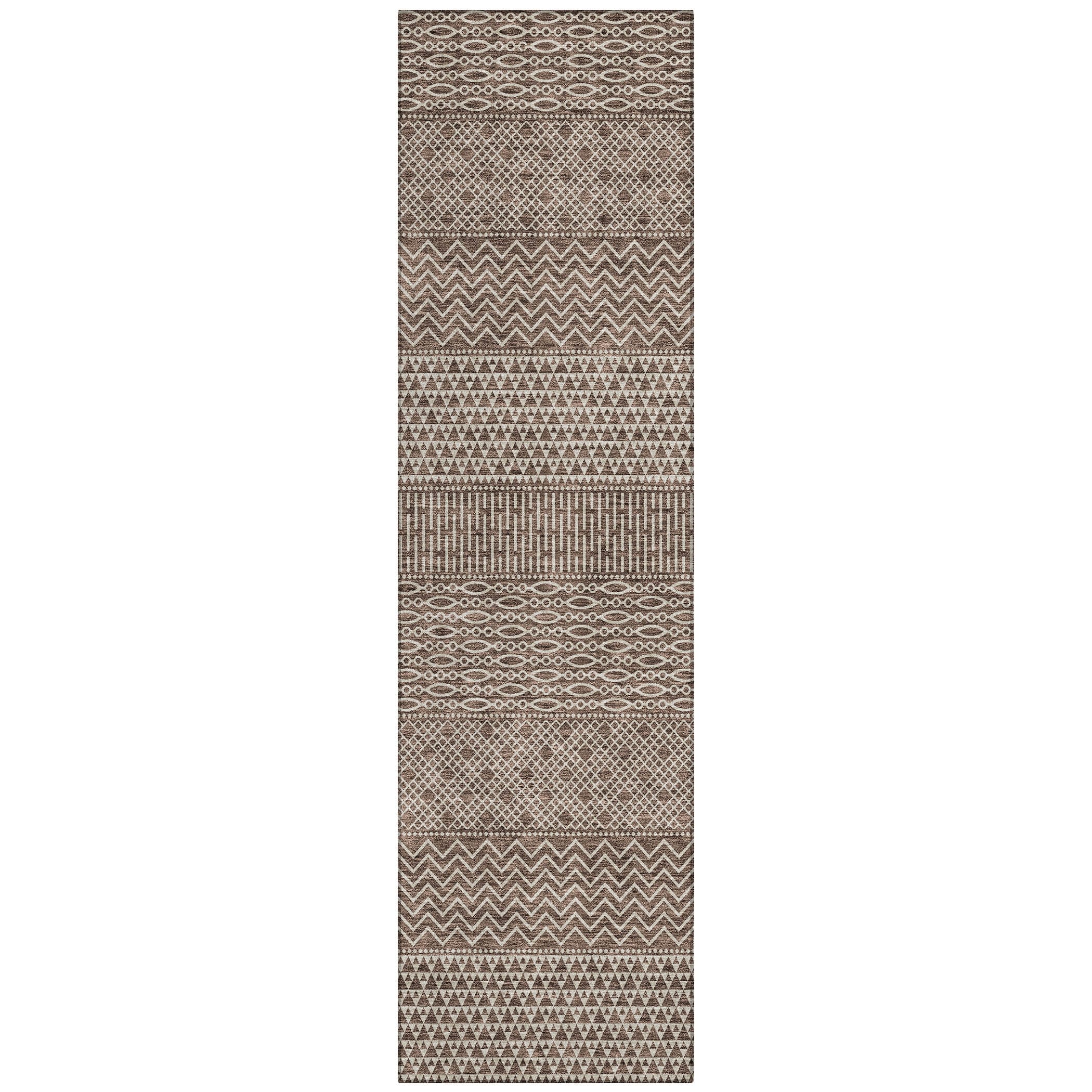 Tapis Chantille moderne à rayures, lavable en machine, pour intérieur et extérieur