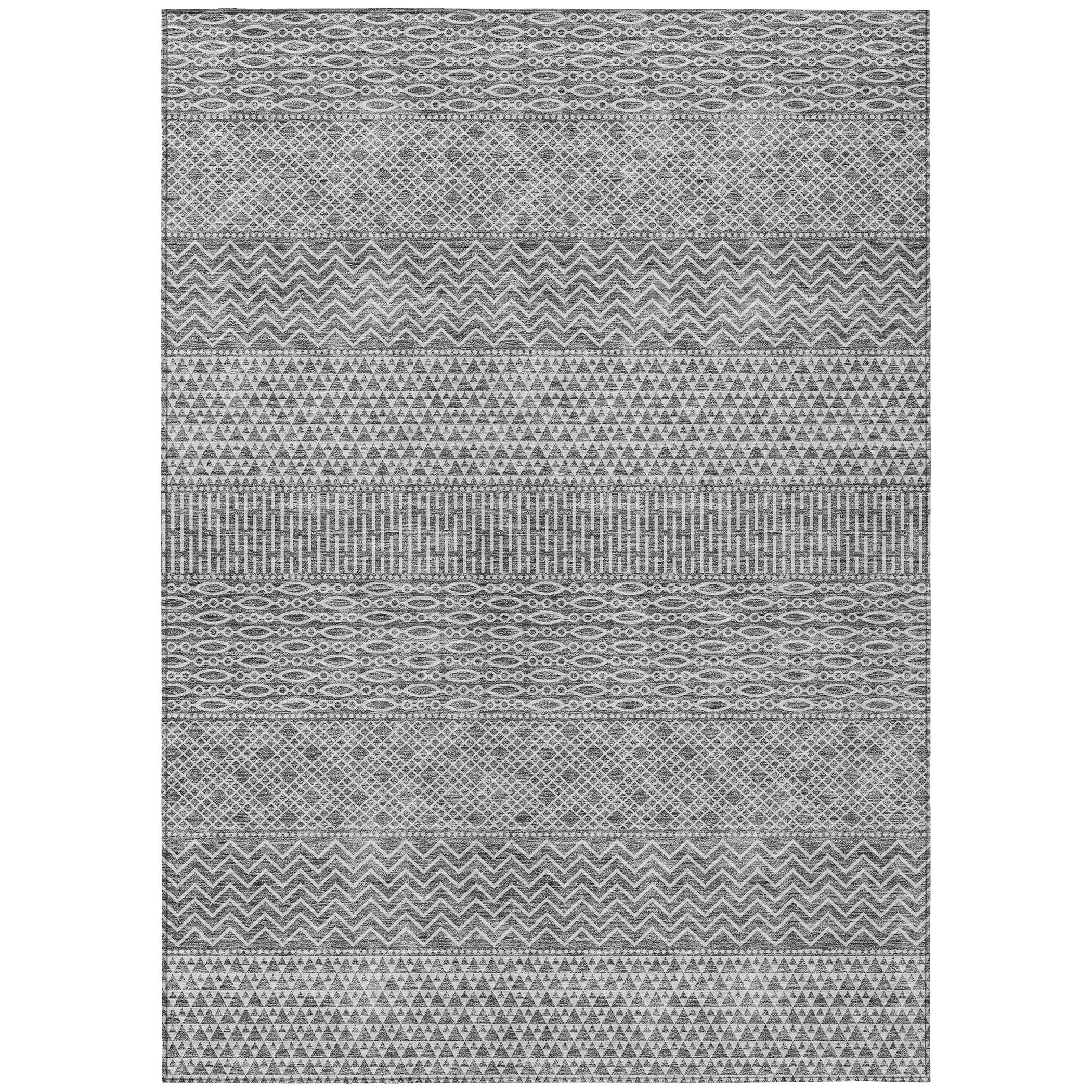 Tapis Chantille moderne à rayures, lavable en machine, pour intérieur et extérieur
