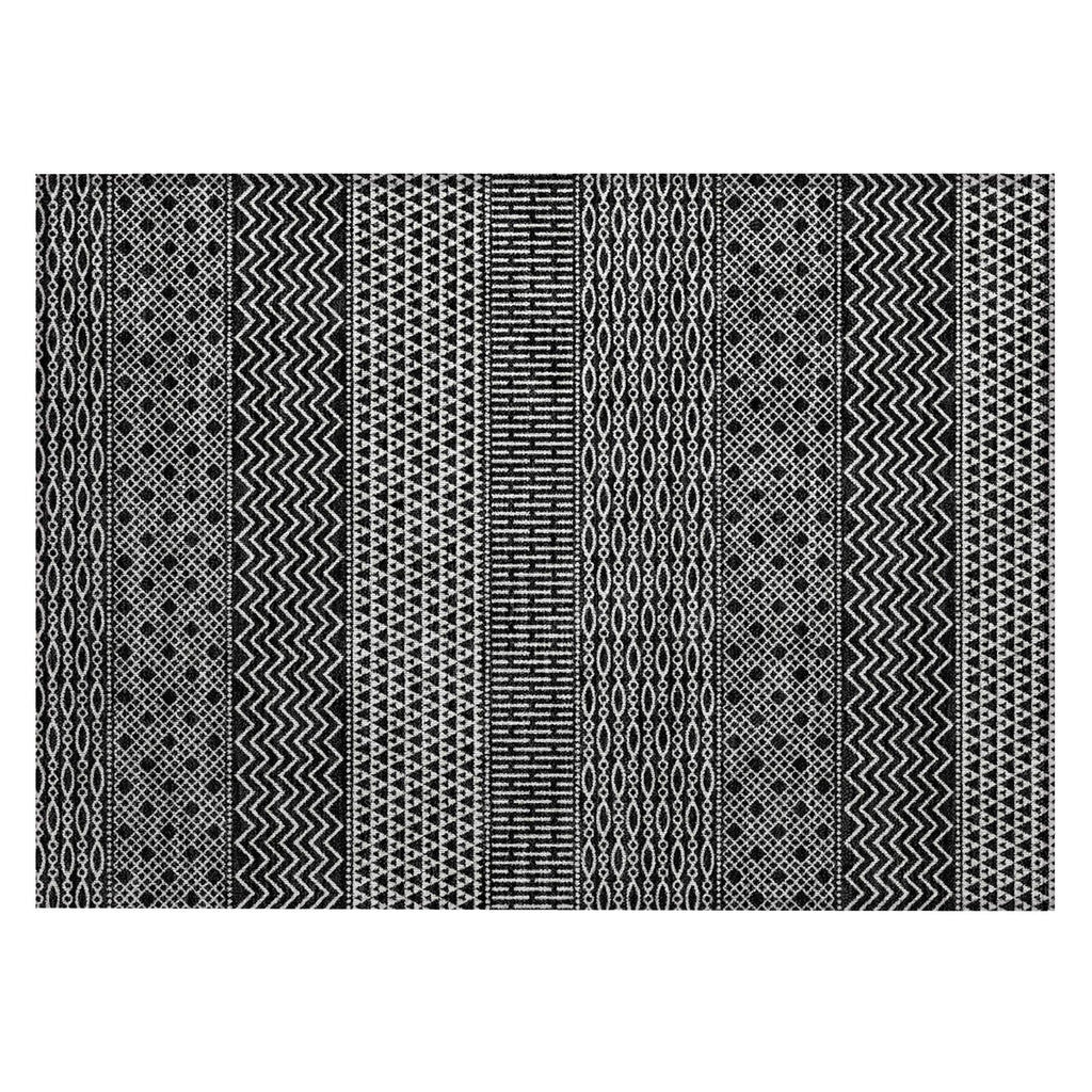Tapis Chantille moderne à rayures, lavable en machine, pour intérieur et extérieur